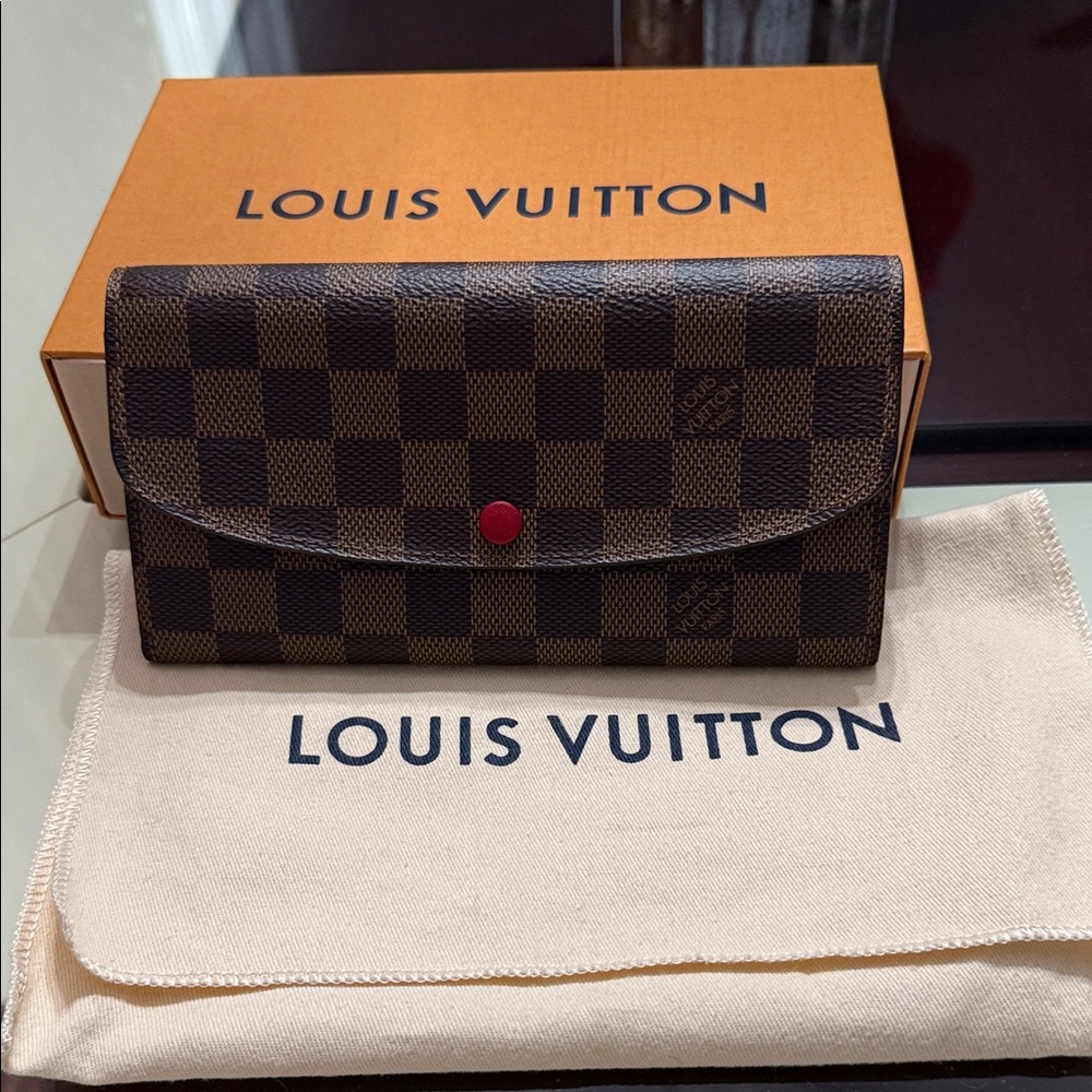 Louis Vuitton Brown and Black Checkered Wallet